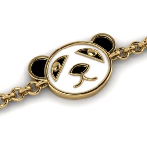 Panda Pals: 22K and 18K Gold Kids Bracelet