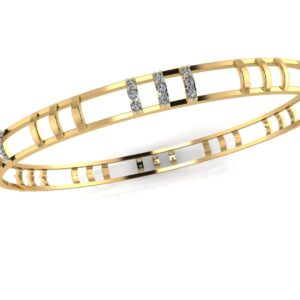 Ethereal Radiance: Diamond-Adorned Women's Gold Bracelet (14K, 18K, 22K)