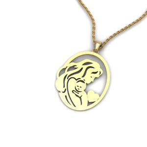 Maternal Bond Diamond Pendant (14K, 18K, and 22K Variants)