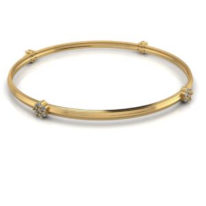 Royal Brilliance: Diamond-Encrusted Women's Gold Bangle (14K, 18K, 22K)