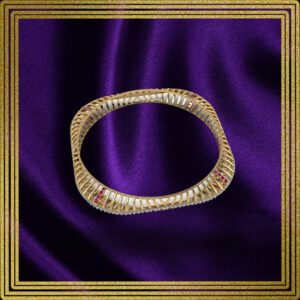 Radiant Sparkle Diamond Curve Bangle Women (14K, 18K, and 22K Variants)
