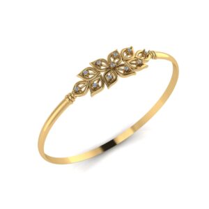 Regal Radiance: Diamond-Adorned Women's Gold Bracelet (14K, 18K, 22K)