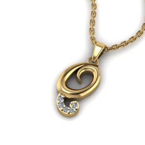 Q Alphabet Diamond Pendant: 14K, 18K, and 22K Options