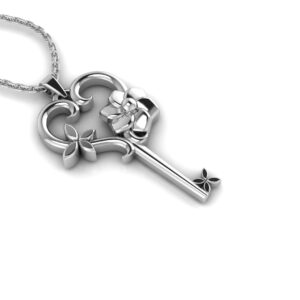 Love Key Silver Pendant