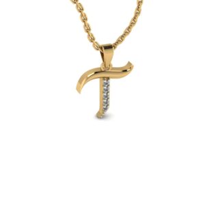 T Alphabet Diamond Pendant: 14K, 18K, and 22K Options