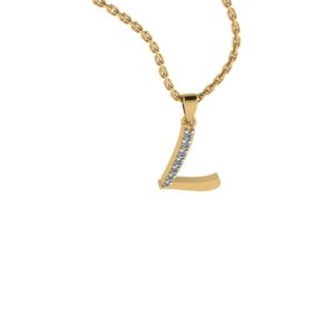 L Alphabet Diamond Pendant: 14K, 18K, and 22K Options