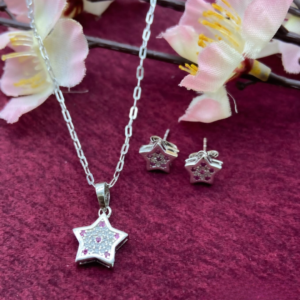 Twinkle Zirconia Pendant Set With Earrings