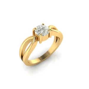 Golden Bloom: Gold Finger Ring with Diamonds