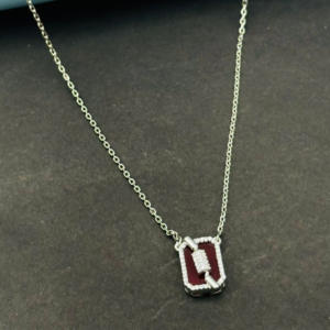 Radiant Square Pendant Set: Timeless White & Regal Maroon