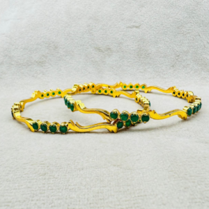 Untitled design Verdant Green Gemstone Sling Bangles