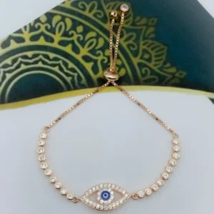 Guardian Aura: Gold-Plated Evil Eye Wrist Chain
