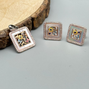 Untitled design Blossoming Elegance Pendant & Earrings Combo