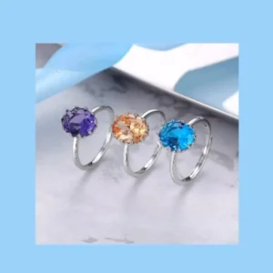 Silver Aura Gemstone Ring Collection