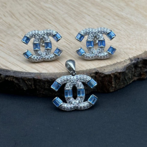 Chanel-Inspired Emblem Pendant & Earrings Set
