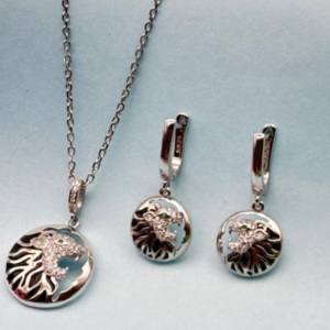 Tiger's Grace Pendant Set  With Earrings