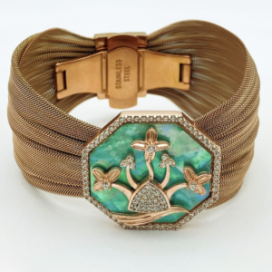 Luxe Rose Fabric Cuff Bracelet