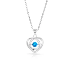 Ocean Heart: Silver Pendant with Sapphire Gem