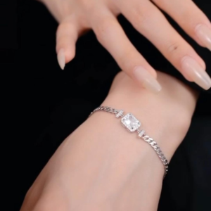 Frosted Elegance White Finish Bracelet