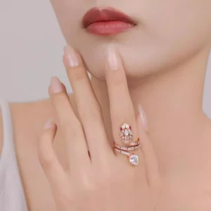 Serpent's Embrace: Silver Snake Motif Ring