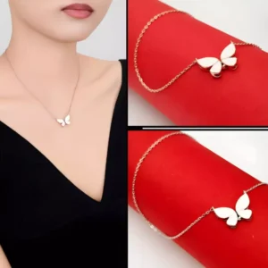 Whispering Wings: Dual-Tone Butterfly Pendant