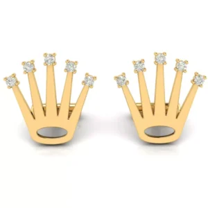 Regal Radiance: Crown Diamond Earrings (In three karat variants 14k, 18k & 22k)