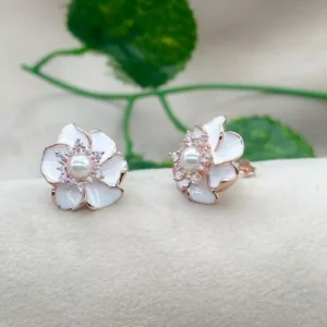 Untitled_design-3 Blossom Grace: White Floral Silver Stud Earrings