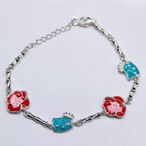 Magical Twinkles: Silver Wrist Chain with Colorful Charms for Kids