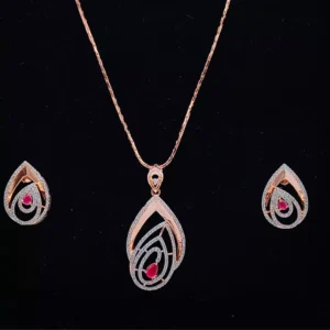 Eternal Rose Pendant Set: Elegance in Every Glow