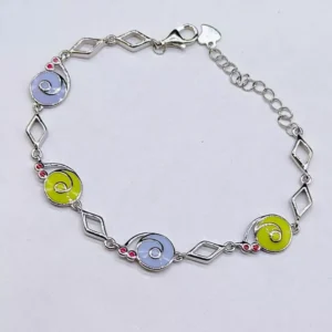 Colorful Whimsy: Silver Charm Wrist Chain for Kids