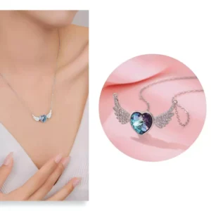 Wings of the Ocean Heart Pendant: Embrace the Beauty of Blue