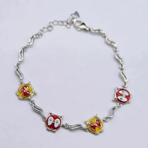 Joyful Journey: Silver Charm Wrist Chain for Kids