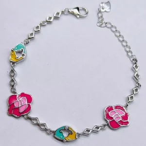 Joyful Adventures: Colorful Silver Wrist Chain for Kids