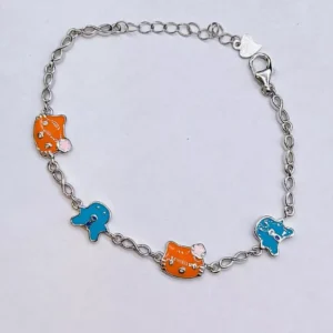 Charming Adventures: Colorful Silver Wrist Chain for Kids