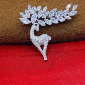 Majestic Stag: Premium Deer Silver Brooch