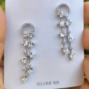 Celestial Elegance: Long Silver Earrings for Timeless Sophistication