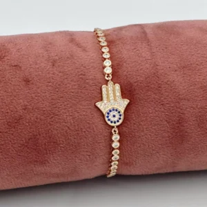 Twilight Glow: Zirconia Silver Chain Bracelet