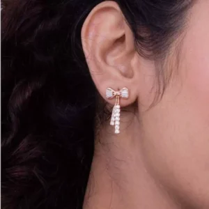 Celestial Charm: Bowtie Silver Earrings ( In Two Colour Variations)