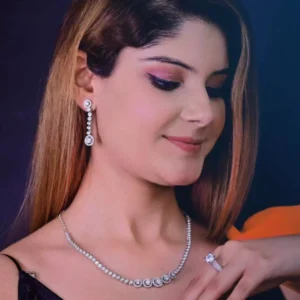 Moonlit Grace: Premium Silver Necklace Set