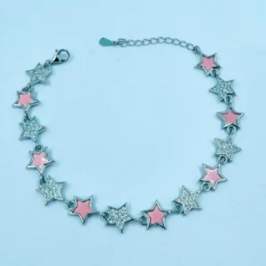 Peach Whisper: Silver Bracelet with Blush Zirconia & MOP