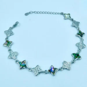 Radiant Glow: Silver Bracelet with Chrome Blush Zirconia