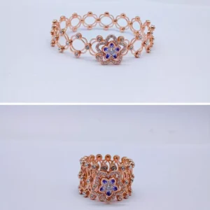 Radiant Blossom: Adjustable Floral Bracelet in two colour variations