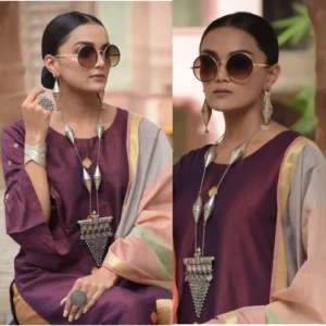 Eternal Charcoal: Premium Oxidized Long Necklace & Earrings