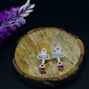 Petal Bliss: Pink Floral Drop Earrings