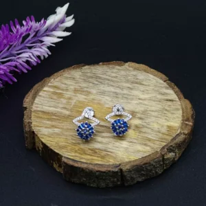 Untitled_design-18 Azure Bloom: Silver Flower Stud Earrings