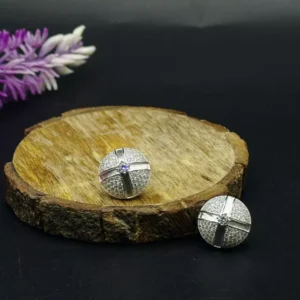 Lunar Glow: Silver Stud Earrings