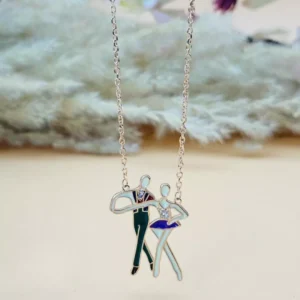 Whirling Grace: Dancing Pendant with Chain