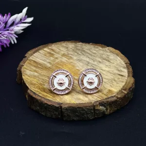 Moonlit Elegance: White Stud Earrings