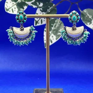 Mystic Horizon: Oxidized Silver Jhumka