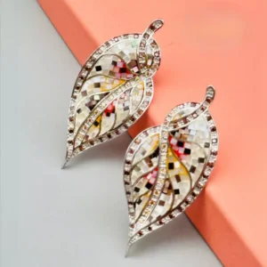 Whispering Leaves: Premium Silver Leaf Earrings