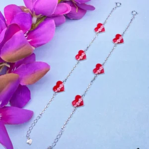 Crimson Heart Wrist Chain for Kids